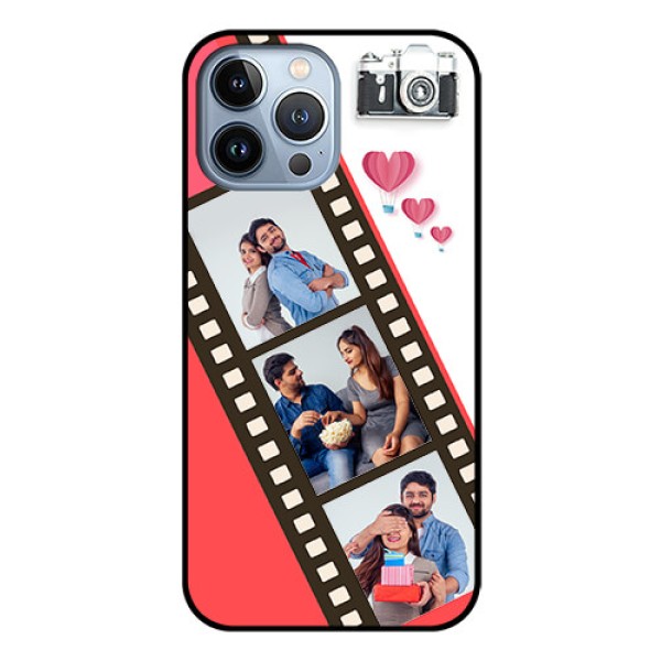 iPhone 13 Pro Max Personalized Glass Phone Case - 3 Image Holder with Film Reel iPhone 13 Pro Max Personalized Glass Phone Case - 3 Image Holder with Film Reel