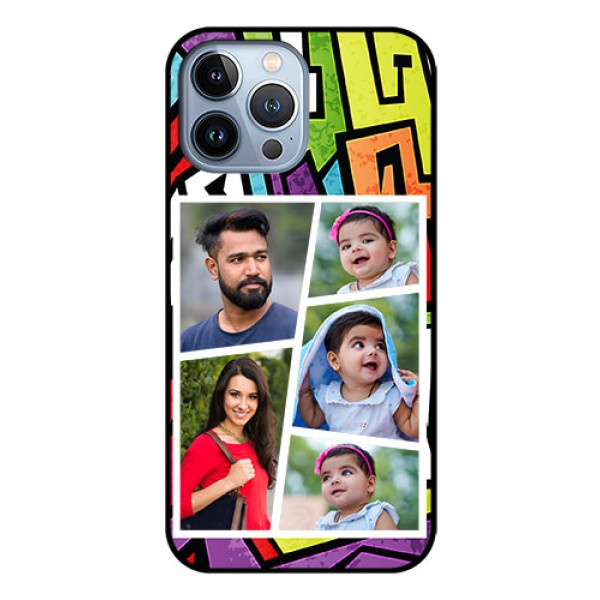 iPhone 13 Pro Max Custom Glass Phone Case - Graffiti pattern Design