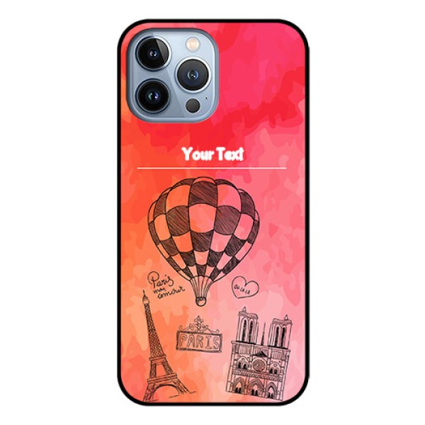 iPhone 13 Pro Max Custom Glass Phone Case - Paris Theme Design