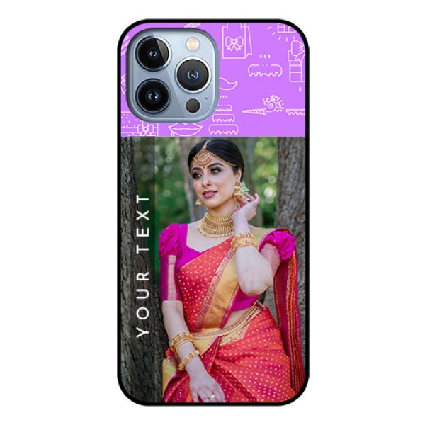 iPhone 13 Pro Max Custom Glass Mobile Case - Birthday Icons Design