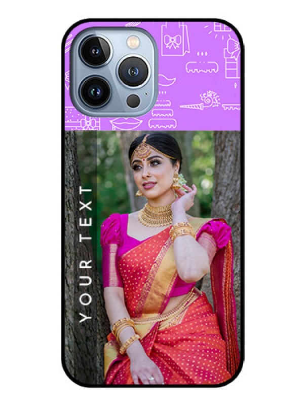 Custom iPhone 13 Pro Max Custom Glass Mobile Case - Birthday Icons Design