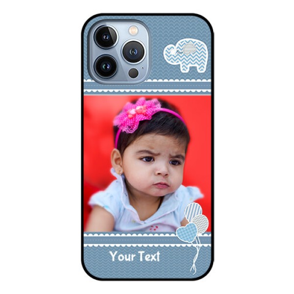 iPhone 13 Pro Max Photo Printing on Glass Case - with Kids Pattern Design