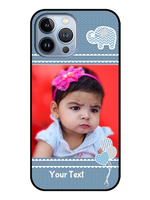 Custom iPhone 13 Pro Max Photo Printing on Glass Case - with Kids Pattern Design