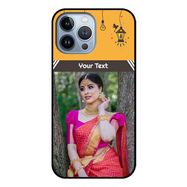 iPhone 13 Pro Max Custom Glass Mobile Case - with Family Picture and Icons