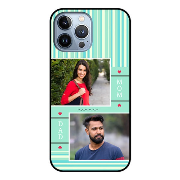 iPhone 13 Pro Max Custom Glass Phone Case - Mom & Dad Pic Design