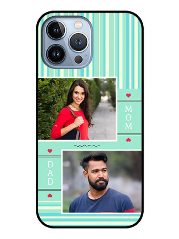 Custom iPhone 13 Pro Max Custom Glass Phone Case - Mom & Dad Pic Design