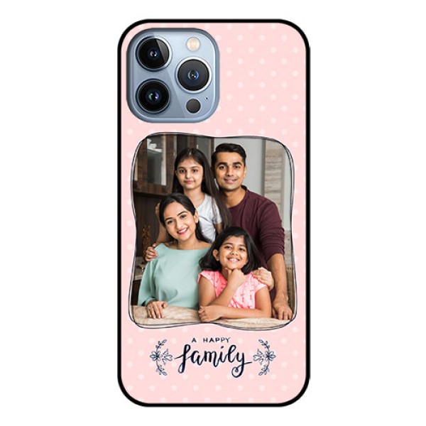 iPhone 13 Pro Max Custom Glass Phone Case - Family with Dots Design iPhone 13 Pro Max Custom Glass Phone Case - Family with Dots Design