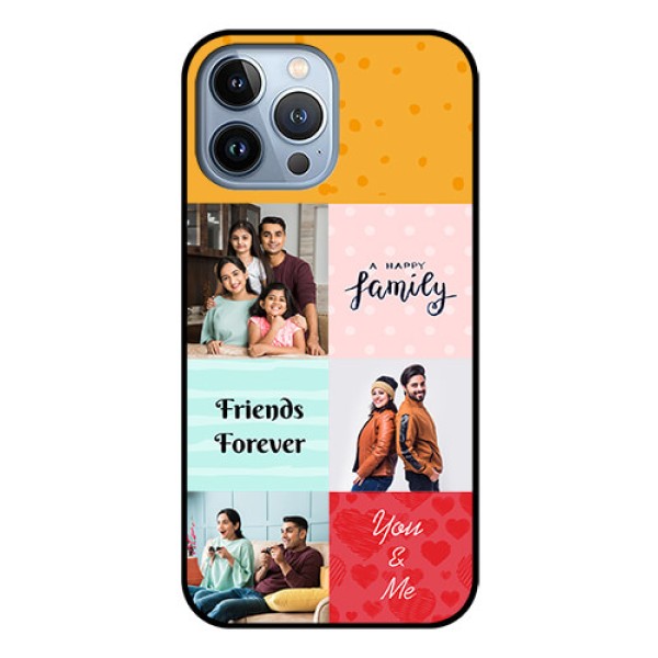 iPhone 13 Pro Max Personalized Glass Phone Case - Images with Quotes Design
