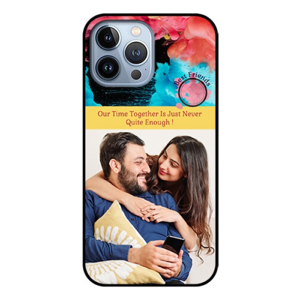 iPhone 13 Pro Max Custom Glass Mobile Case - Quote with Acrylic Painting Design