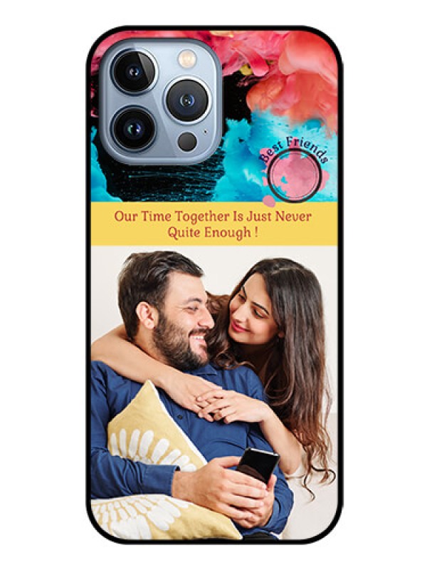 Custom iPhone 13 Pro Max Custom Glass Mobile Case - Quote with Acrylic Painting Design