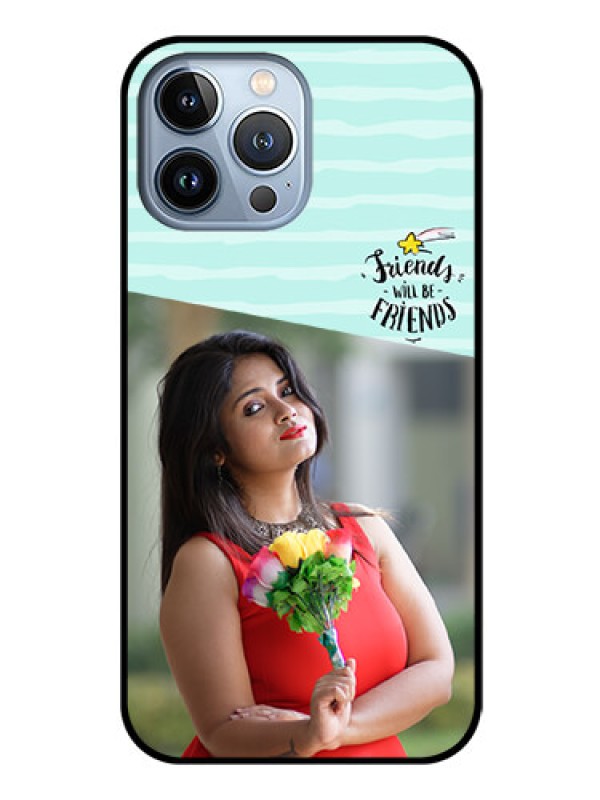 Custom iPhone 13 Pro Max Custom Glass Phone Case - Friends Picture Icon Design
