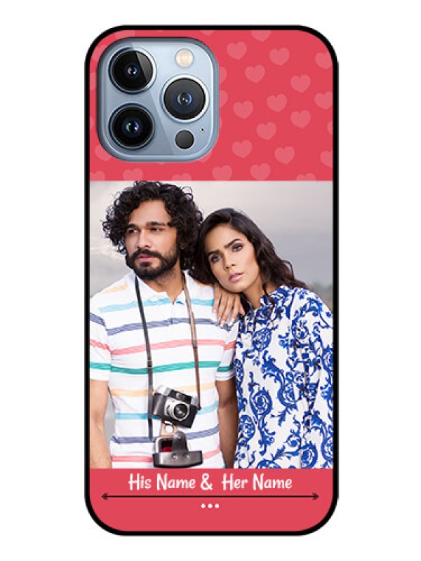 Custom iPhone 13 Pro Max Photo Printing on Glass Case - Simple Love Design