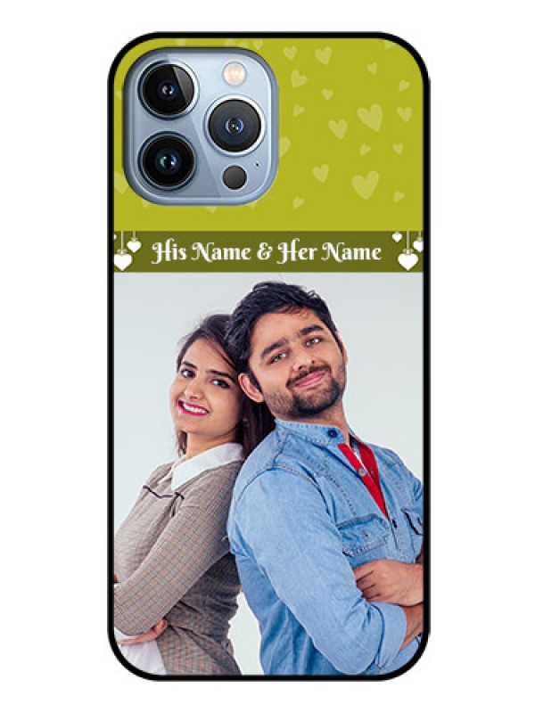 Custom iPhone 13 Pro Max Custom Glass Phone Case - You & Me Heart Design
