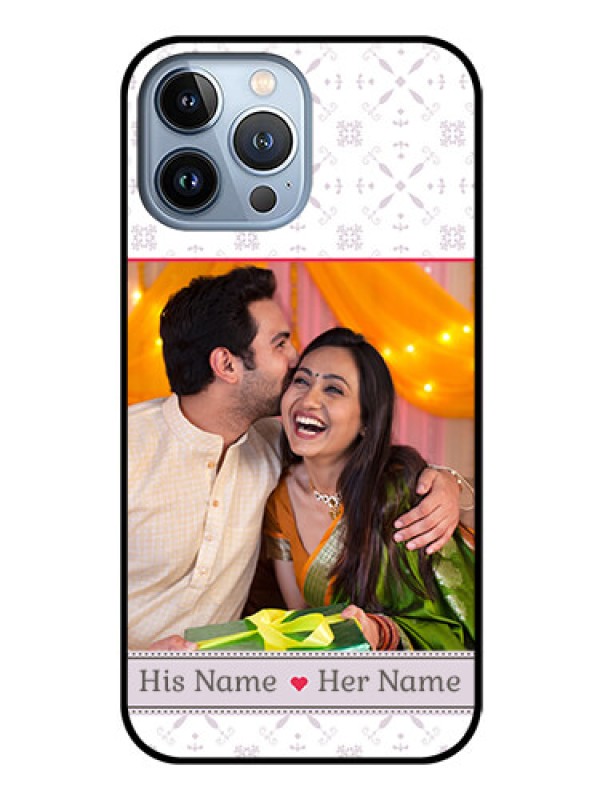 Custom iPhone 13 Pro Max Custom Glass Mobile Case - with Photo and Ethnic Design