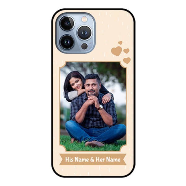 iPhone 13 Pro Max Custom Glass Phone Case - with confetti love design