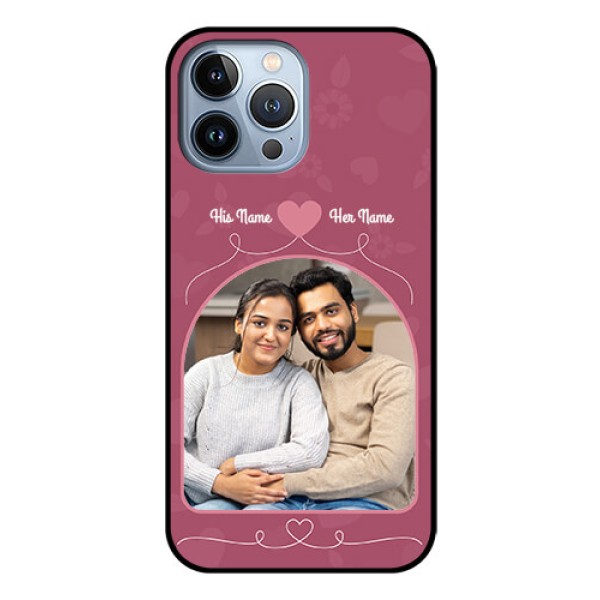 iPhone 13 Pro Max Photo Printing on Glass Case - Love Floral Design