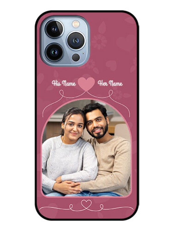 Custom iPhone 13 Pro Max Photo Printing on Glass Case - Love Floral Design