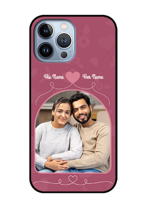 iPhone 13 Pro Max Photo Printing on Glass Case - Love Floral Design