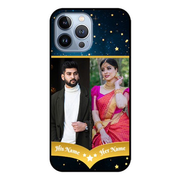 iPhone 13 Pro Max Custom Glass Phone Case - Galaxy Stars Backdrop Design