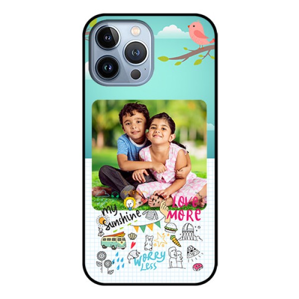 iPhone 13 Pro Max Photo Printing on Glass Case - Doodle love Design