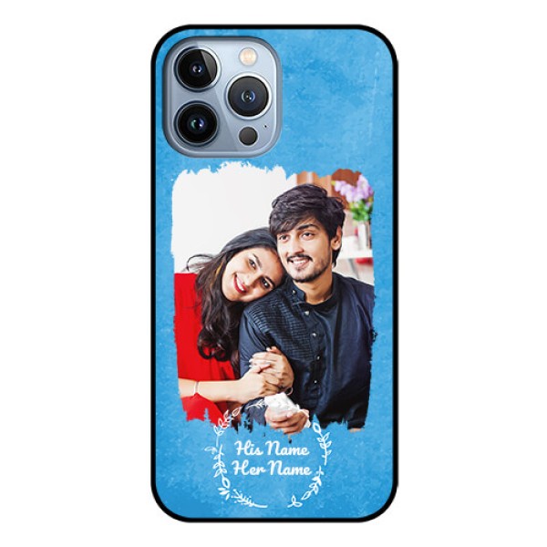 iPhone 13 Pro Max Custom Glass Phone Case - Blue Color Vintage Design iPhone 13 Pro Max Custom Glass Phone Case - Blue Color Vintage Design