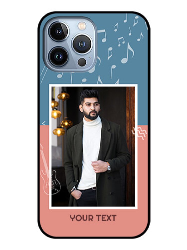 Custom iPhone 13 Pro Max Photo Printing on Glass Case - with Color Musical Note Design