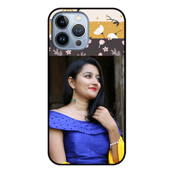 iPhone 13 Pro Max Custom Glass Phone Case - Stylish Floral Design