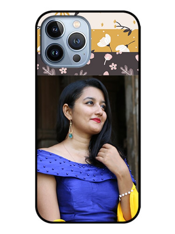 Custom iPhone 13 Pro Max Custom Glass Phone Case - Stylish Floral Design