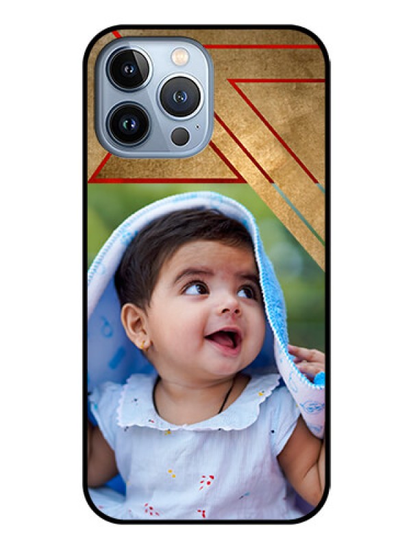 Custom iPhone 13 Pro Max Personalized Glass Phone Case - Gradient Abstract Texture Design