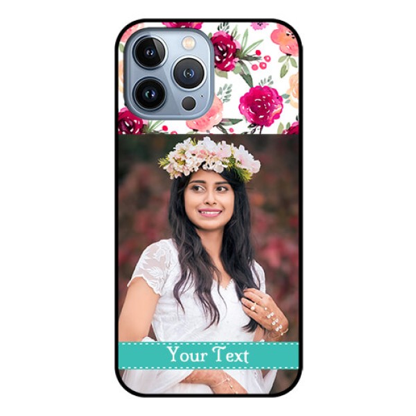 iPhone 13 Pro Max Custom Glass Phone Case - Watercolor Floral Design iPhone 13 Pro Max Custom Glass Phone Case - Watercolor Floral Design