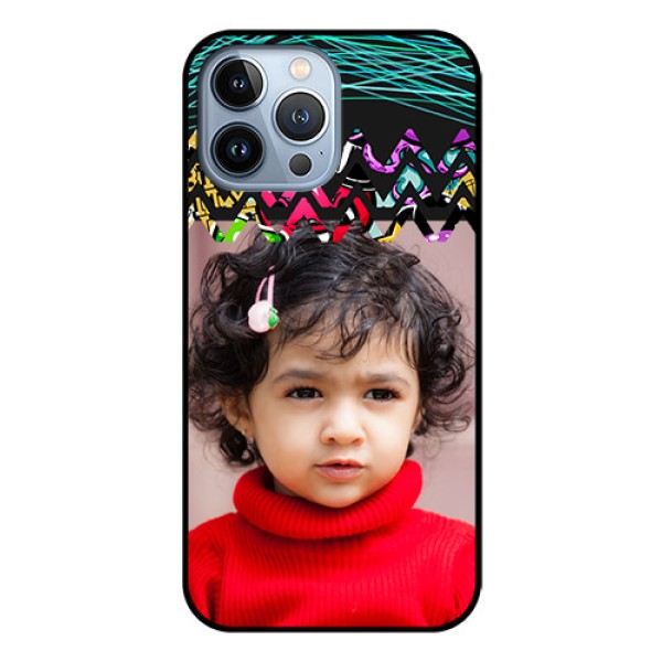 iPhone 13 Pro Max Personalized Glass Phone Case - Neon Abstract Design