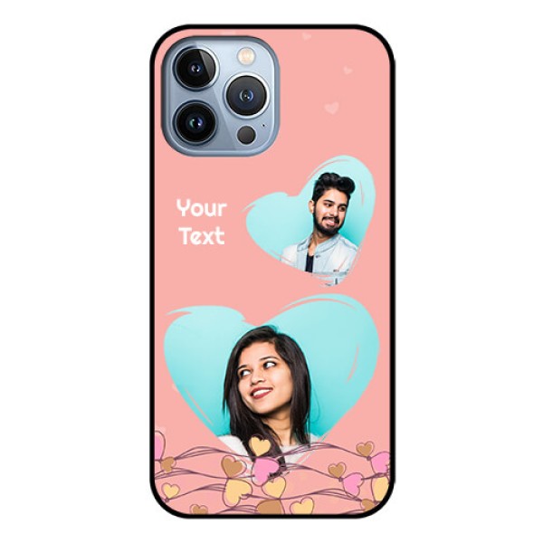 iPhone 13 Pro Max Custom Glass Mobile Case - Love Doodle Design