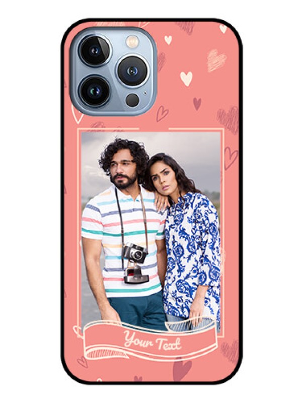 Custom iPhone 13 Pro Max Custom Glass Phone Case - Love doodle art Design