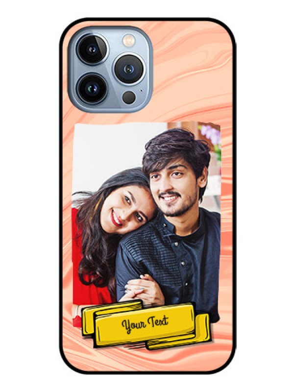 Custom iPhone 13 Pro Max Personalized Glass Phone Case - Marble Texture Design