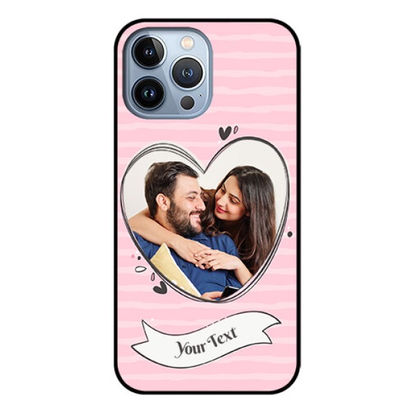 iPhone 13 Pro Max Custom Glass Phone Case - Vintage Heart Design