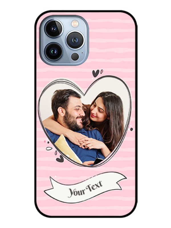 Custom iPhone 13 Pro Max Custom Glass Phone Case - Vintage Heart Design