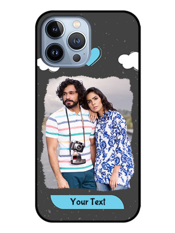 Custom iPhone 13 Pro Max Custom Glass Phone Case - Splashes with love doodles Design