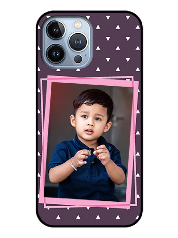 Custom iPhone 13 Pro Max Custom Glass Mobile Case - Triangle Pattern Dotted Design