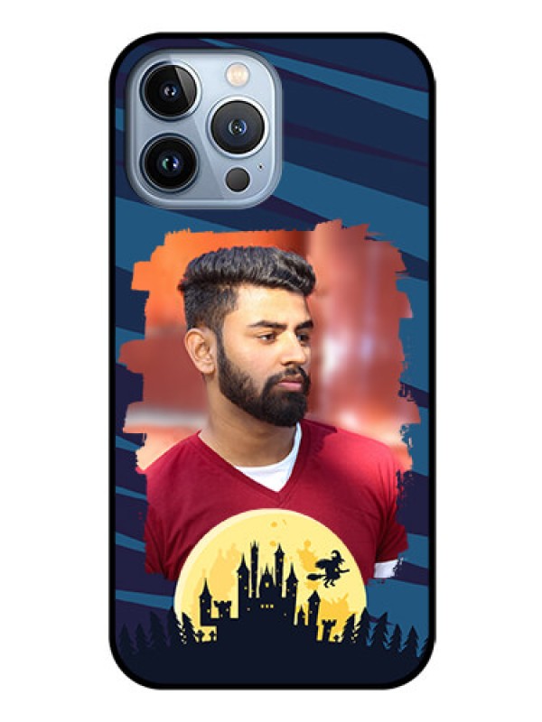 Custom iPhone 13 Pro Max Photo Printing on Glass Case - Halloween Witch Design