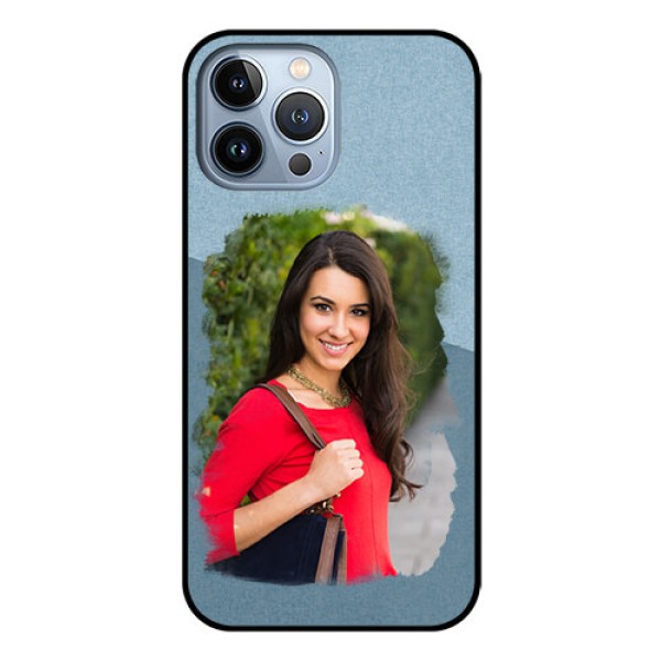 iPhone 13 Pro Max Custom Glass Mobile Case - Grunge Line Art Design