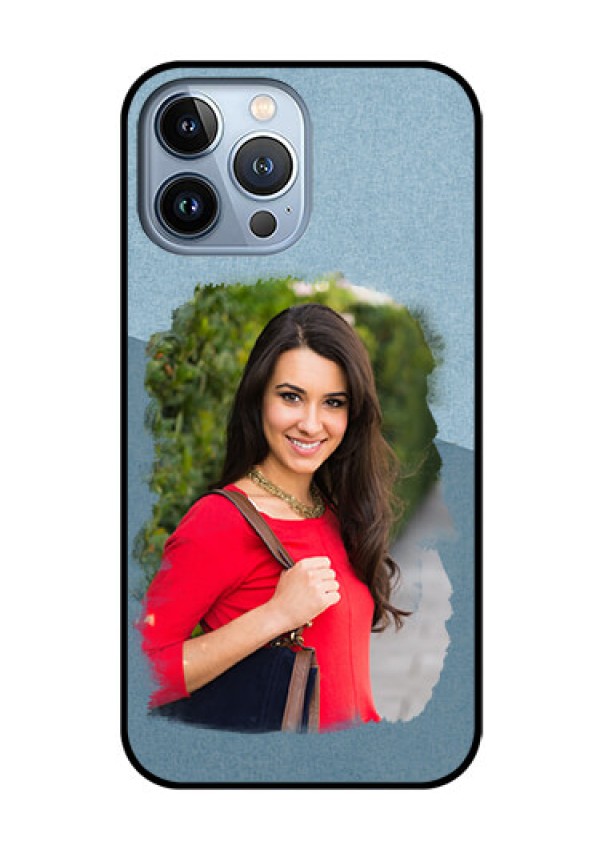iPhone 13 Pro Max Custom Glass Mobile Case - Grunge Line Art Design