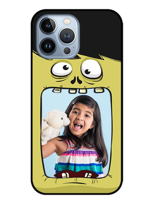 Custom iPhone 13 Pro Max Personalized Glass Phone Case - Cartoon monster back case Design