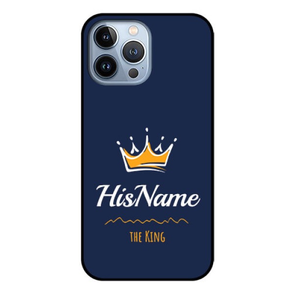 iPhone 13 Pro Max Glass Phone Case King with Name