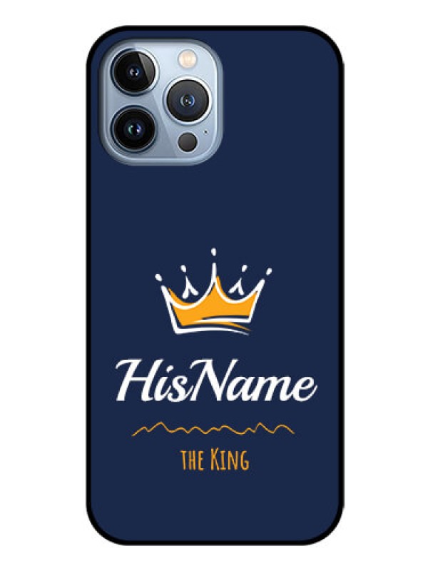 Custom iPhone 13 Pro Max Glass Phone Case King with Name
