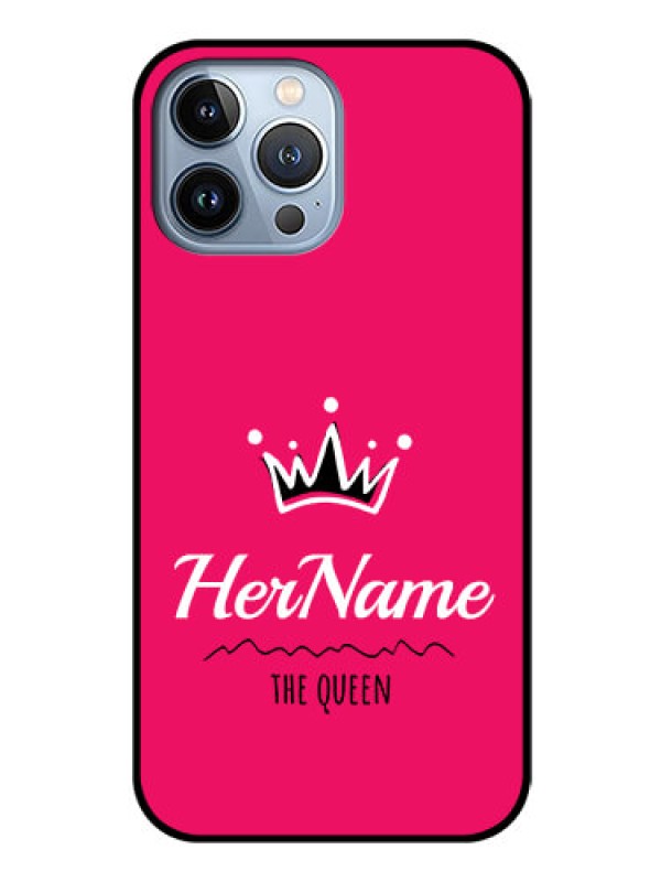 Custom iPhone 13 Pro Max Glass Phone Case Queen with Name