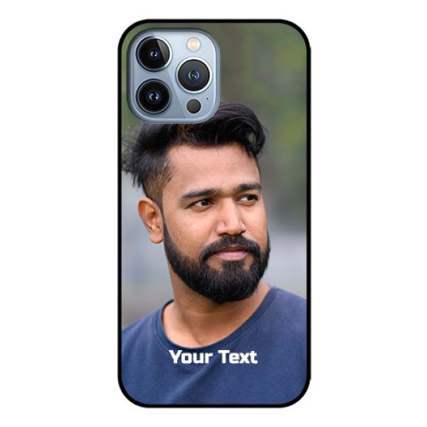 iPhone 13 Pro Max Glass Mobile Cover: Photo with Text