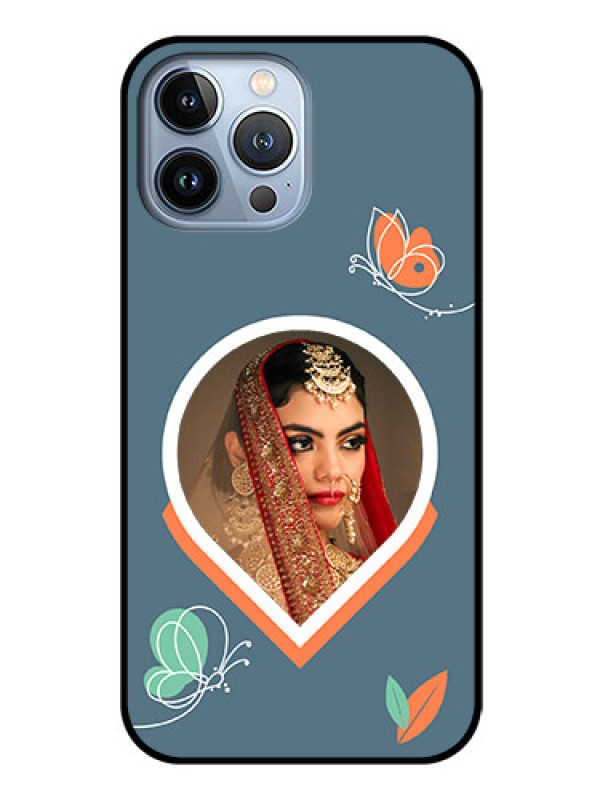 Custom iPhone 13 Pro Max Custom Glass Mobile Case - Droplet Butterflies Design