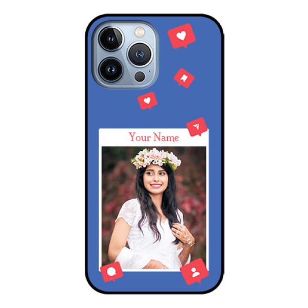 iPhone 13 Pro Max Custom Glass Phone Case - Like Share And Comment Design iPhone 13 Pro Max Custom Glass Phone Case - Like Share And Comment Design