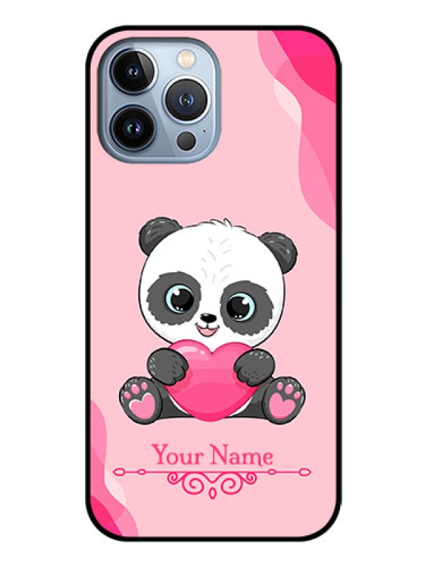 Custom iPhone 13 Pro Max Custom Glass Mobile Case - Cute Panda Design