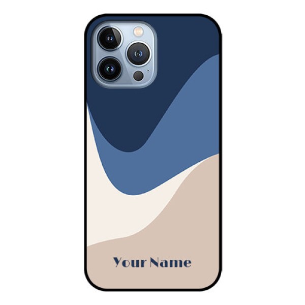 iPhone 13 Pro Max Custom Glass Phone Case - Abstract Drip Art Design